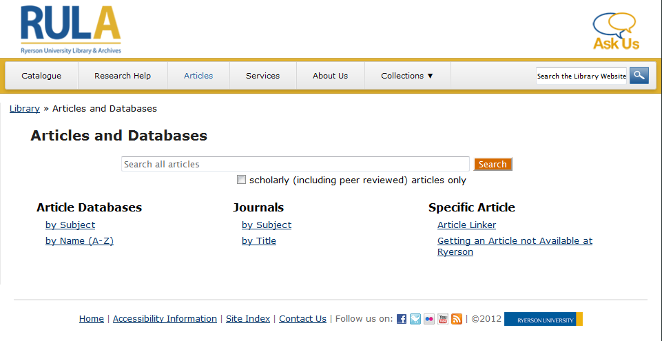 new articles page