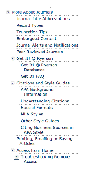 old articles menu