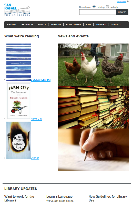 San Rafael Public Library Front page