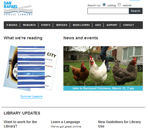 San Rafael Public Library Front page