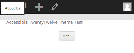 one of the main navigation menu links showing in top left corner