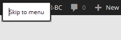 screenshot of skip to menu link